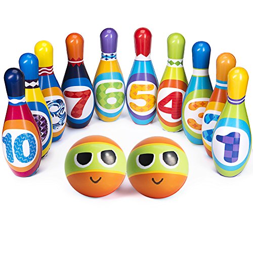 image for Oumoda Bowling Toy Sets, Safe Foam Ball Toy, Educational Toys 10 Pins 