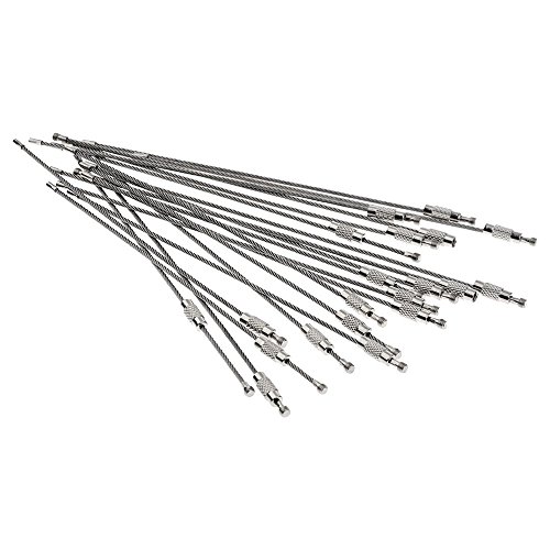 Lost Ocean 20pcs Stainless Steel Wire Keychain Cable Key Ring for Outdoor Hiking (MC-O261648)