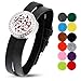RoyAroma Aromatherapy Essential Oil Diffuser Bracelet, Stainless Steel Locket Bracelet PU Wristband with 12 Colors Refill Pads