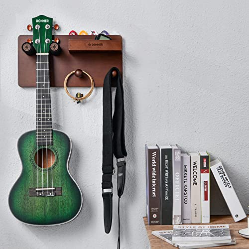 Donner Guitar Wall Mount Shelf, Guitar Wall Hanger with Storage Shelf