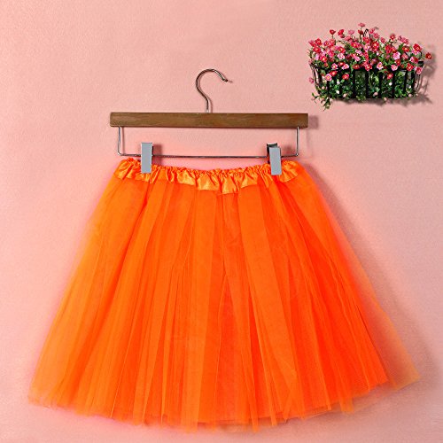 Women's 1950s Vintage Petticoats Bubble Tutu Dance Half Slip Skirt Orange