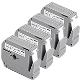 JARBO M231 Compatible Brother Label Tape MK231 M-K231 Black on White, 4 Packs, 0.47 Inch x 26.2 Feet (12mm x 8m), Used for Brother P-Touch Label Maker PT-65 PT-70 PT-70SR PT-70BM PT-90 PT-M95 Printer