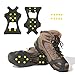 Carryown Ice Cleats, Ice Grips Traction Cleats Grippers Non-Slip Over Shoe/Boot Rubber Spikes Crampons Anti Easy Slip 10 Steel Studs Crampons Slip-on Stretch Footwear + 10 Extra Replacement Studs