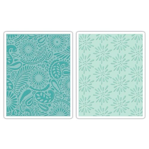 Daisy Blast & Paisley Palooza Set Textured Impressions Embossing Folders (Sizzix)