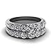 LOVERSRING Couple Ring Bridal Sets His Hers Women White Gold Plated CZ Men Stainless Steel Wedding Ring Band Set
