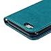 iPhone 6 Case, iPhone 6S Case, YOKIRIN Premium Soft PU Leather Notebook Wallet Cover Embossed Flower Butterfly with Wrist Strap Stand Function Card Holder and ID Slot Flip Folio Protective Skin, Blue