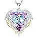 Mevecco Women Heart of The Ocean Heart Pendant Necklace Made with Swarovski Crystals Jewelry