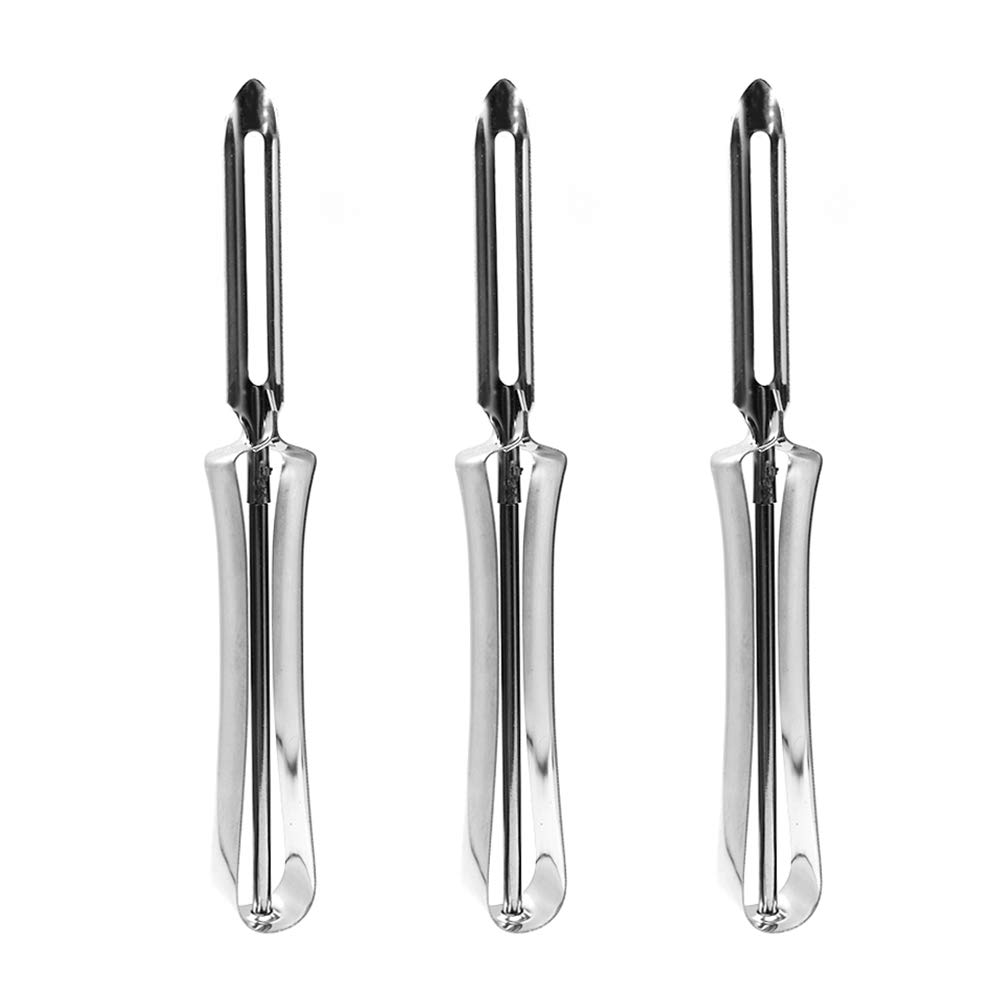 Lechay Vegetable Peeler, Stainless Steel Rotary Peeler for Potatoes Carrots Apples Pears (Set of 3) By