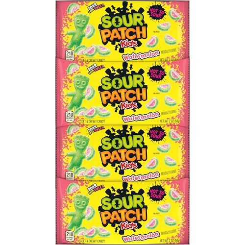 SOUR PATCH KIDS WATERMELON SOFT & CHEWY GUMMY CANDY, BULK CANDY, 24 – 2 OZ BAGS