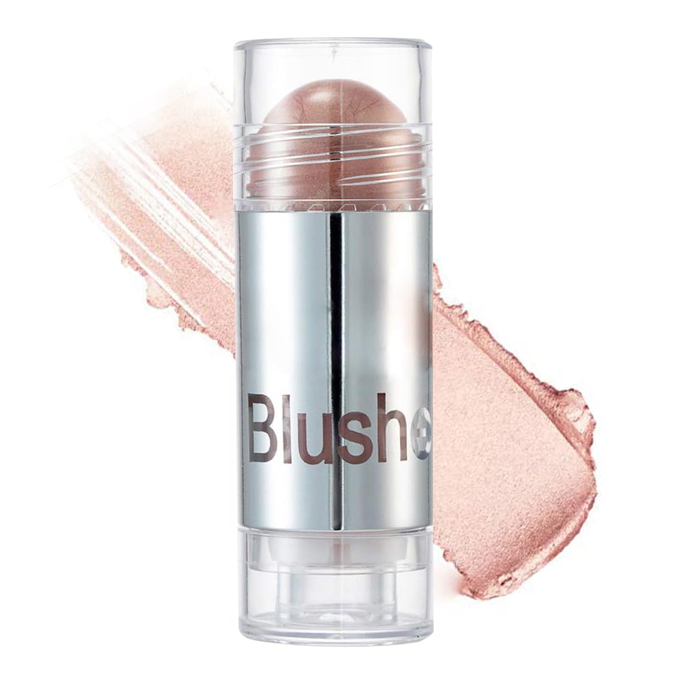 GL-Turelifes Blush Stick Blush Cream Moisturizing, Highlighter&Trimming Rouge Pen, Glow and Mood Boosting Blushes Stick Cheek Makeup Adds Shimmer, Easy To Use (#02)