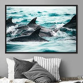 signwin Framed Canvas Wall Art Swimming Free Cool...