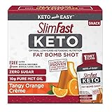 SlimFast Keto Fat Bomb Shot, Tangy Orange Crème, 10 fl. oz, 10 pack box