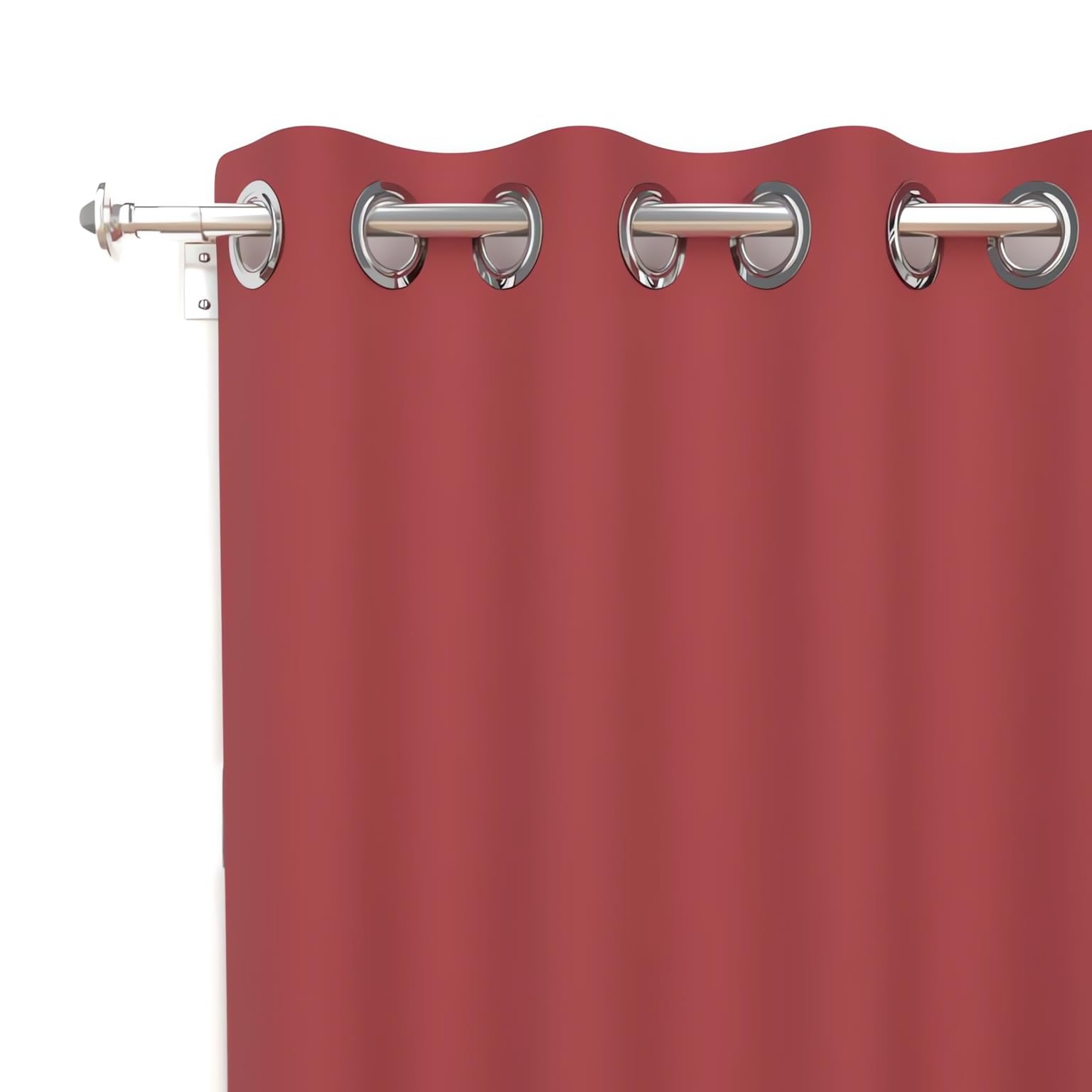 Soleil d'ocre 032230 Alix Plain Curtain with Eyelets - Polyester 140 x 180 cm, red, 140 x 180 cm