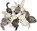 CoolCyberCats Rattling Long Haired Real Fur Mice, Pack of 12