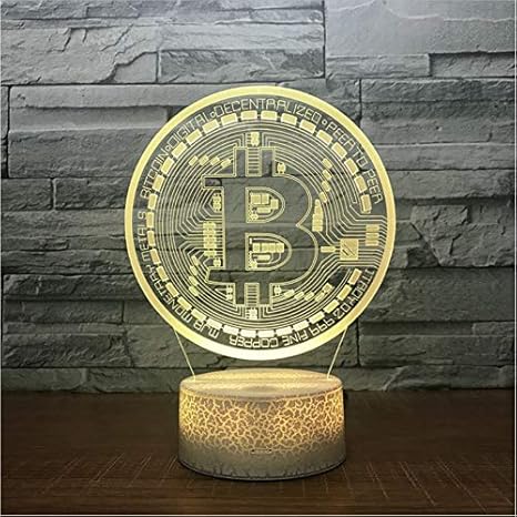 bitcoin 3d luz nocturna acrilico regalo