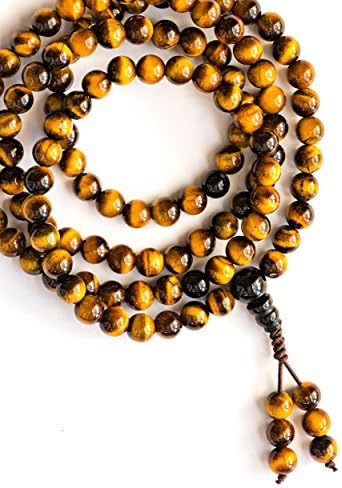 Mala Beads Bracelet or Necklace - Tiger's Eye Beads/6mm Prayer Beads