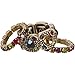 Heirloom Finds Multi Color Crystal Jewel Antique Gold Tone Stretch Ring Trio