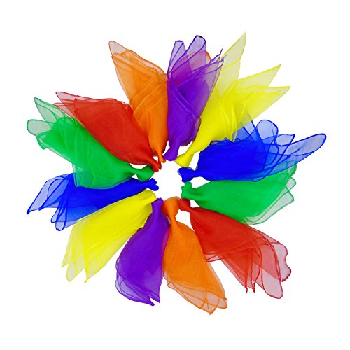 24 Pieces Scarves for Music and Movement Juggling Dance Scarves Square