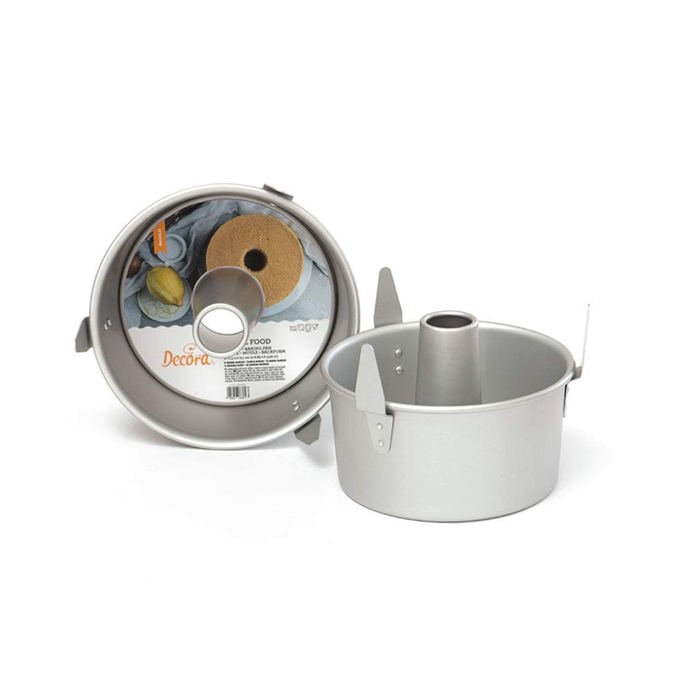 DECORA 0062685 Angel Food PAN Ø 17,5 X 8,5 H CM, Alluminio Anodizzato, Silver/Black