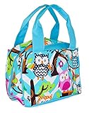 N Gil Grey Chevron Owls Insulated Lunch Bags