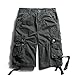 OCHENTA Men's Cotton Loose Fit Multi Pocket Cargo Shorts #3233 Dark grey 36