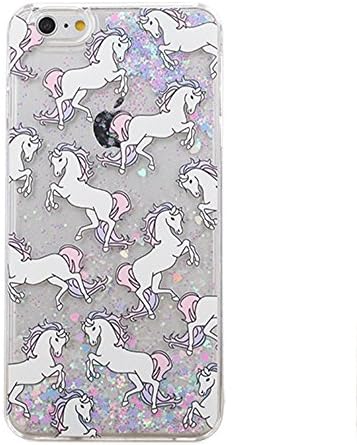 Hamyi iPhone 6 / 6S Case Unicorn Pattern Shiny 3D Dynamic Liquid Glitter Quicksand Transparent Hard Plastic Back Cover for Apple iPhone 6 / iPhone 6S (4.7 inch Screen)