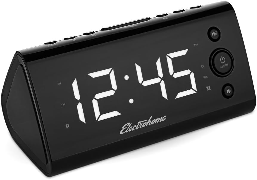 Electrohome Alarm Clock Radio With Usb Charging For Smartphones Tablets Includes Dual Alarm Auto Time Set 1 2 Led Display With 4 Dimming Options Eaac470w Battery Backup