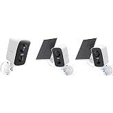 LAXIHUB 3-Camera Security System: 1&times;3MP Indoor/Outdoor Magnetic Battery Camera + 2&times;Solar Powered 3MP Outdoor Pan Cameras, Color Night Vision, PIR Motion Detection, 2-Way Audio, Compatible with Alexa