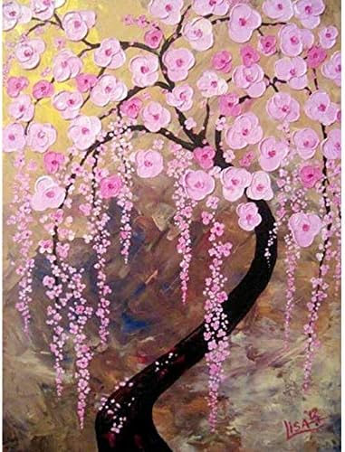 OOFAYWFD Diamond Painting, Landscape Tree Mural DIY Mosaic Craft Diamond Painting Home Wall Sticker Art Deco Diamond Embroidery (30X40CM)