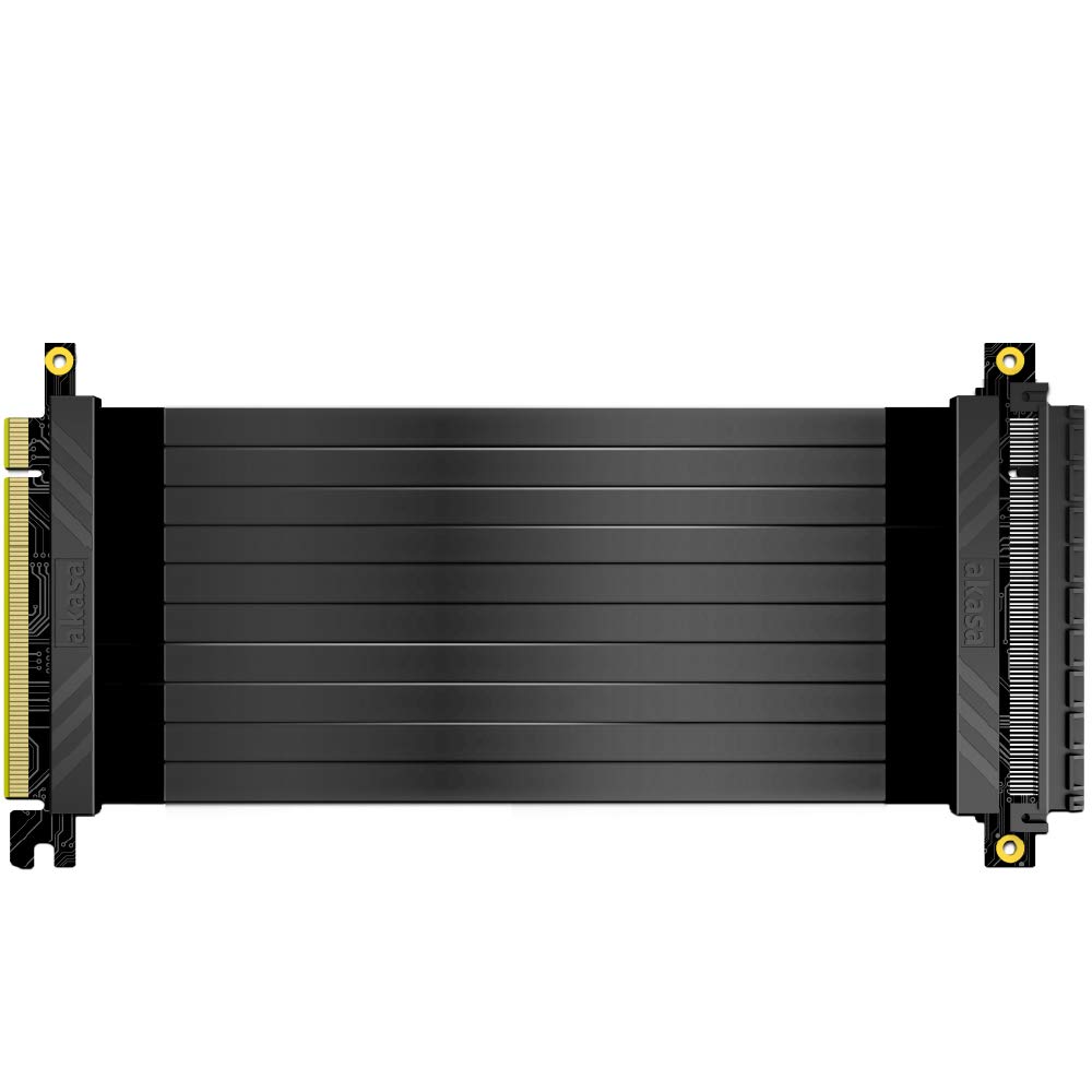 Akasa RISER BLACK X2 | PCIe 3.0 Riser Cable | PCIe Extension Cable | EMI Shielding | 200 mm | AK-CBPE01-20B