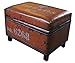 NACH FJ-14-1042 Rectangle Faux Leather Storage Stool/Ottoman, Orange