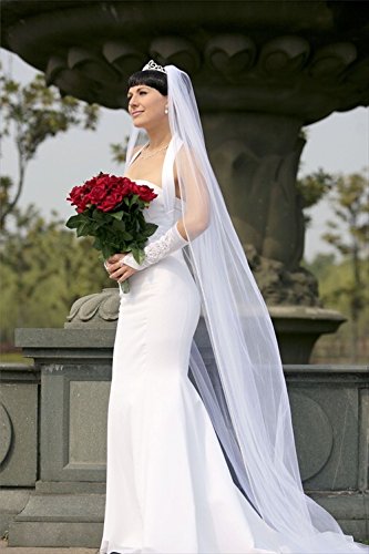 Amazon Com Bridal Wedding Veil Diamond Off White 1 Tier