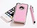 Pandamimi - Deluxe Baby Pink Diamond Rhinestone Glitter Bling Chrome Hard Case Cover for Apple iPhone 5 5G ,Screen Protector and Stylus