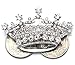 Princess Crown Tiara Brooch Pin Wedding Bridesmaid Clear Rhinestones Jewelry