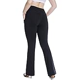 YOHOYOHA Plus Size Dress Yoga Pants High Waisted Stretch Bootcut Flared Leg Pants for Workout Work