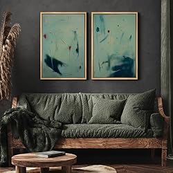 MUDECOR Framed Canvas Print Wall Art Set Soft Aqua