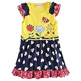 Novatx Summer Cotton Flower Baby Girl Dress H6336 Yellow (2/3y)