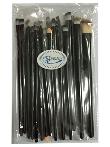 MELADY20pcs Multi-function Pro Cosmetic Powder Foundation Eyeshadow Eyeliner Lip Makeup Brushes Sets (Black)