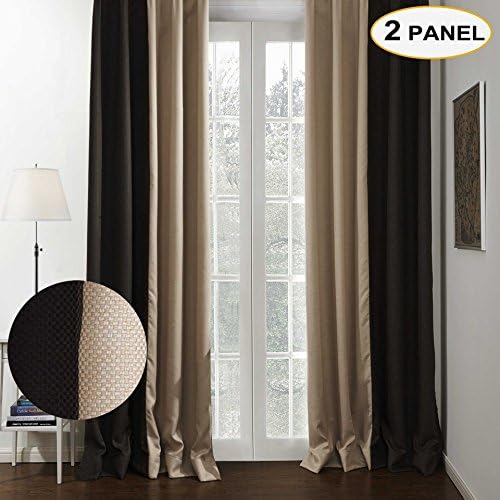 Artdix Room Darkening Curtains Panels Window Drapes - Beige-Brown 50W x 108L Inches (2 Panels) Grommet Top Nursery Insulated Thermal Solid Fabric Curtains for Bedroom, Living Room, Kids Room, Kitchen
