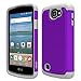 OEAGO LG Optimus Zone 3 Case, LG K4 LTE Case, LG Spree Case, LG Rebel Case - Shock-Absorption Dual Layer Defender Protective Cover for LG Optimus Zone 3 / LG K4 LTE/LG Spree/LG Rebel LTE - Violet