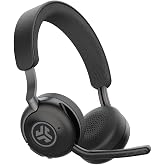 JLab Epic Work ANC Wireless on-Ear Headset with Microphone, smart Noise Cancellation, multipoint Connect, Charging hub, Black