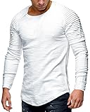 Tutorutor Mens Long Sleeve T Shirts Slim Fit Muscle Ruched Pullover Hipster Hip Hop Basic Tees