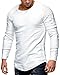 Tutorutor Mens Long Sleeve T Shirts Slim Fit Muscle Ruched Pullover Hipster Hip Hop Basic Tees