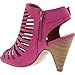 Womens Cut Out Strappy Buckle Sling Back Chunky High Heel Sandals