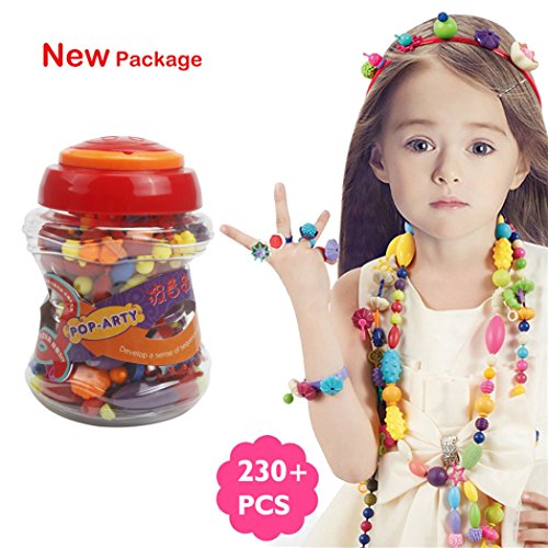 230 PCS Snap Beads Set - Picowe Kids  Jewelry Making Kits for Necklace and Bracelet for Girls Art Crafts Gift Toys
