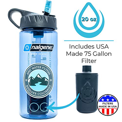 Epic Nalgene OG Water Bottle with Filter. USA Made Bottle and Filter