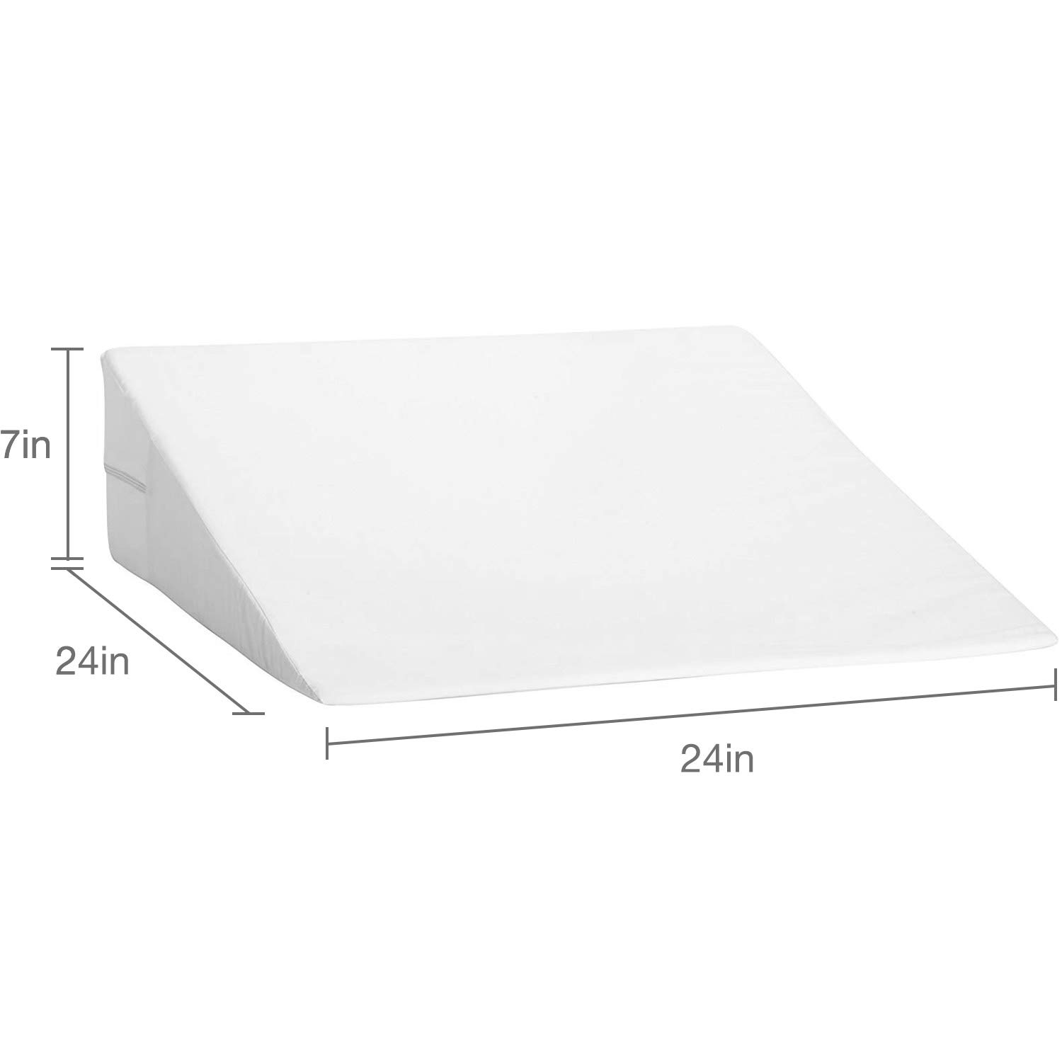 DMI Bed Wedge Pillow and Triangle Wedge with Elevated Incline for Neck Pain, Headaches, Shoulders, Back Pain, Foot Support, Knee Pain or Restless Leg Syndrome, 24x24x7 inches, White (Pack of 1)