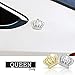 Bling Car Decoration 3D Decal Sticker Crystal + Crown Car Emblem Exterior & Interior Accessory ×2 Pack (3D Crown Big Sliver)