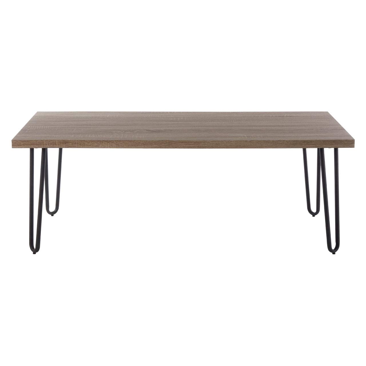 Premier Borough Coffee Table, Faux Wood Veneer, Matte Black Legs