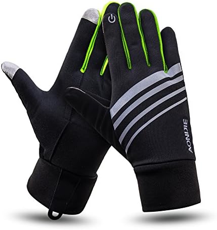 Touchscreen Running Gloves With Key Pouch Lightweight Thermal Thin Texting Gloves for Jogging Half Marathon Men Women